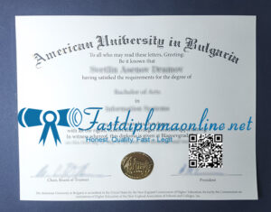 American University in Bulgaria diploma