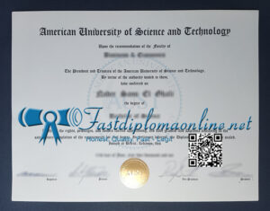 American University of Science and Technology diploma