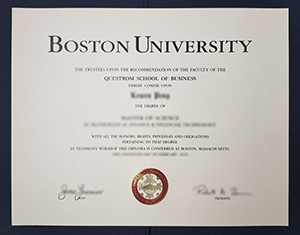 Boston University diploma