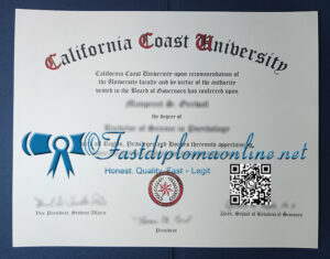 California Coast University diploma
