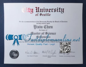 City University of Seattle diploma