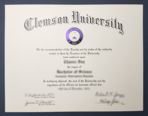 Clemson University diploma