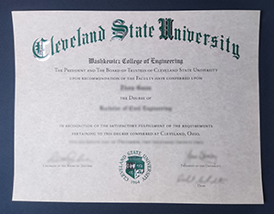 Cleveland State University diploma