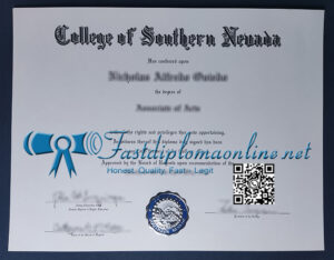 College of Southern Nevada diploma
