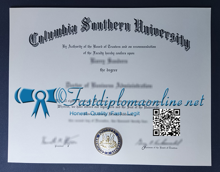 Columbia Southern University diploma