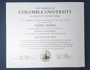 Columbia University diploma-f