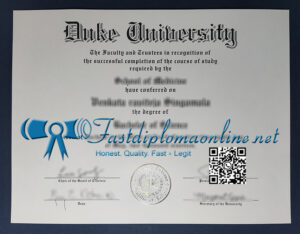 Duke University diploma