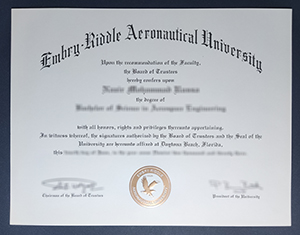 Embry–Riddle Aeronautical University diploma