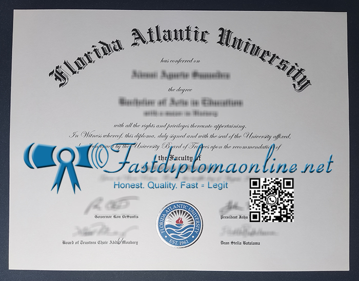 Florida Atlantic University diploma