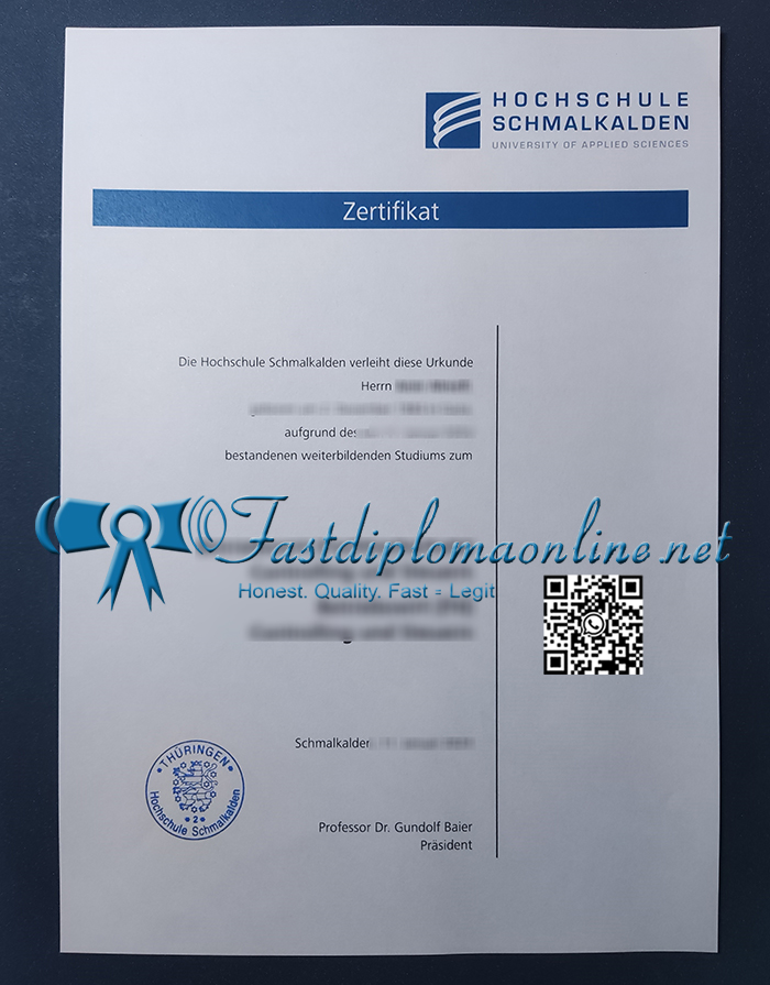 Hochschule Schmalkalden Urkunde