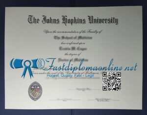 Johns Hopkins University diploma