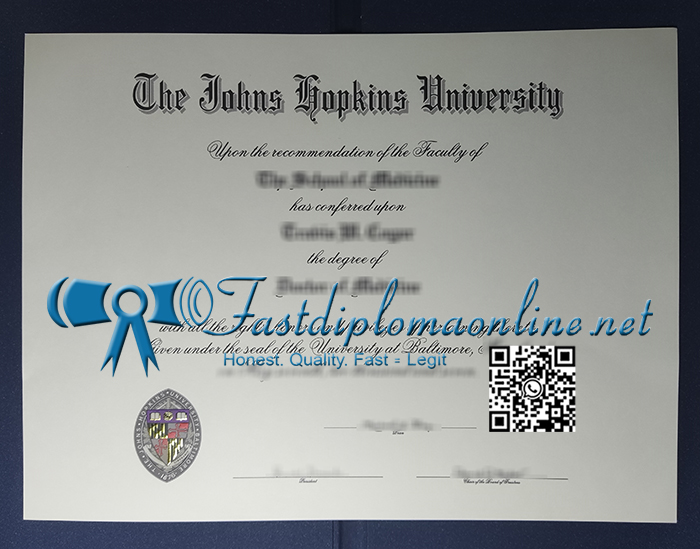 Johns Hopkins University diploma