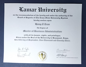 Lamar University diploma
