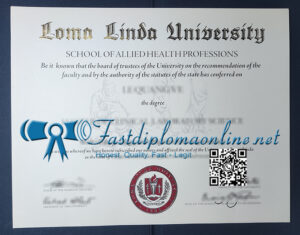 Loma Linda University diploma