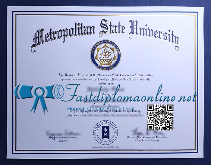 Metropolitan State University diploma
