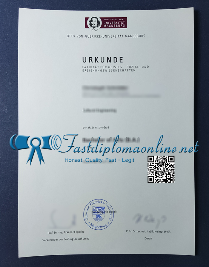 Otto von Guericke University Magdeburg diploma