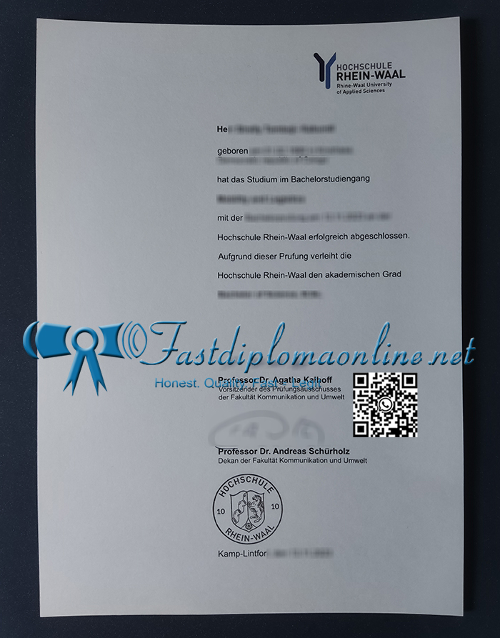 Rhine-Waal University of Applied Sciences diploma