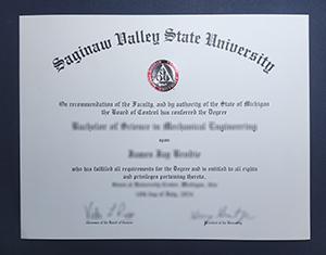 Saginaw Valley State University diploma