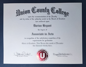 Union County College diploma-f