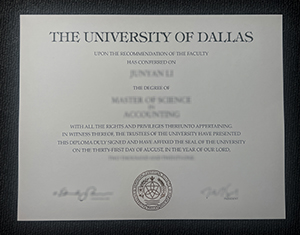 University of Dallas diploma