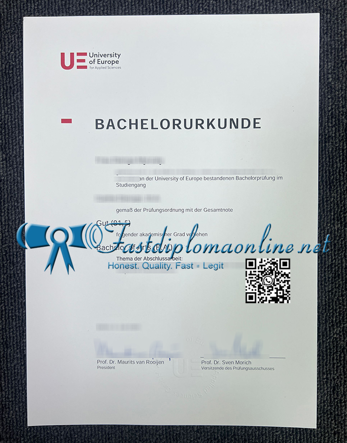 University of Europe for Applied Sciences degree