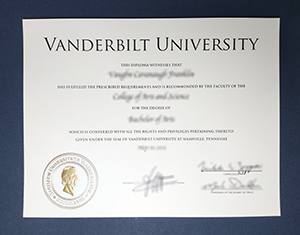 Vanderbilt University diploma