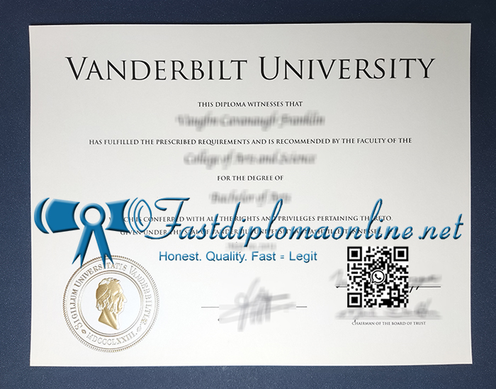 Vanderbilt University diploma