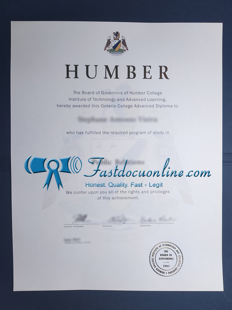Humber College diploma