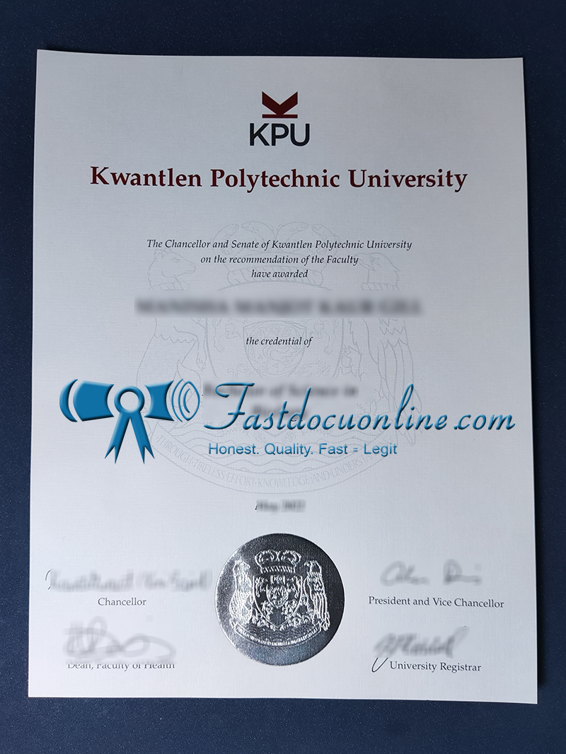 Kwantlen Polytechnic University diploma